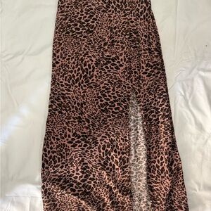 Wild Fable Pink and Black Animal Print Maxi Skirt
